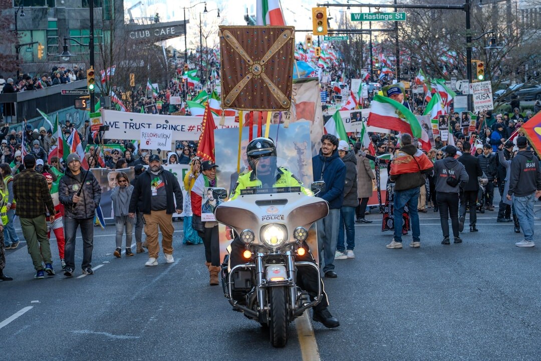protesters in street