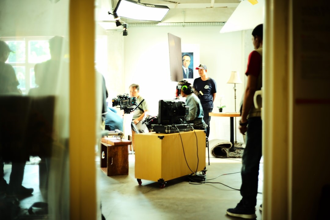 tv presenter on set
